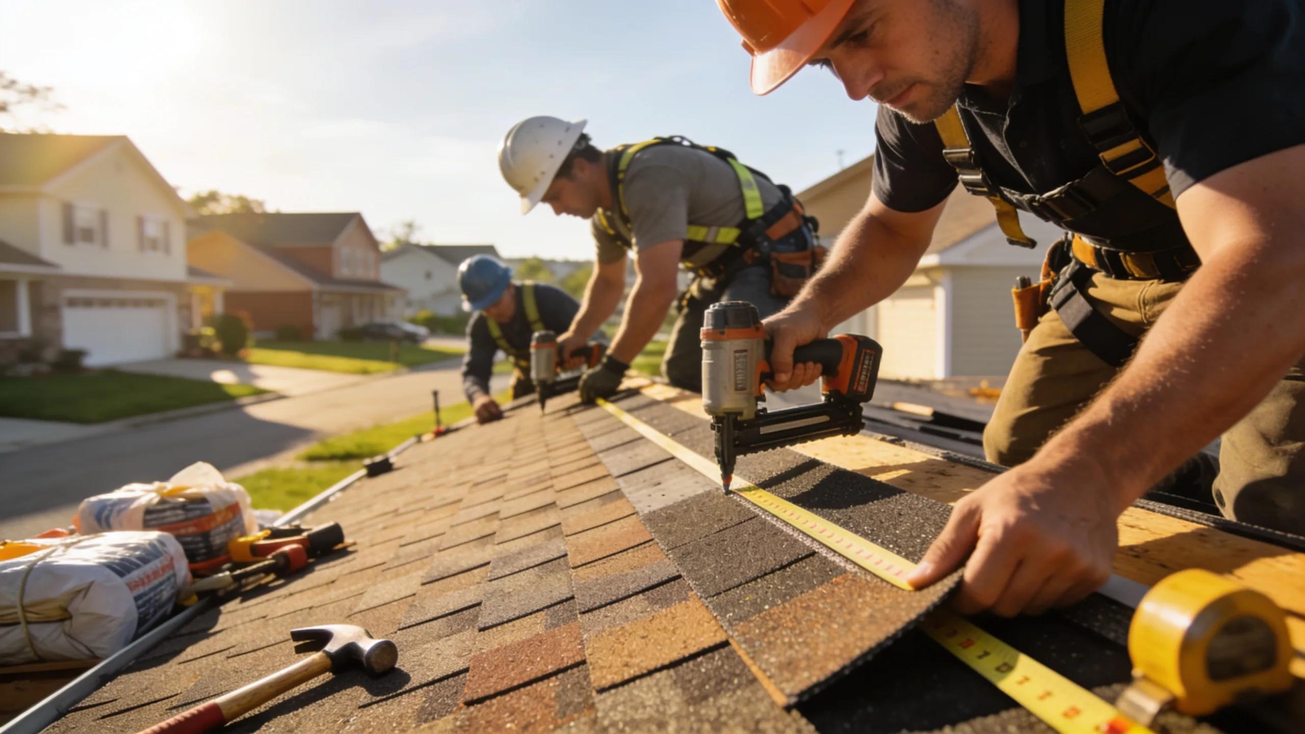 Professional roofing installation process showcasing skilled workers on-site in Royersford